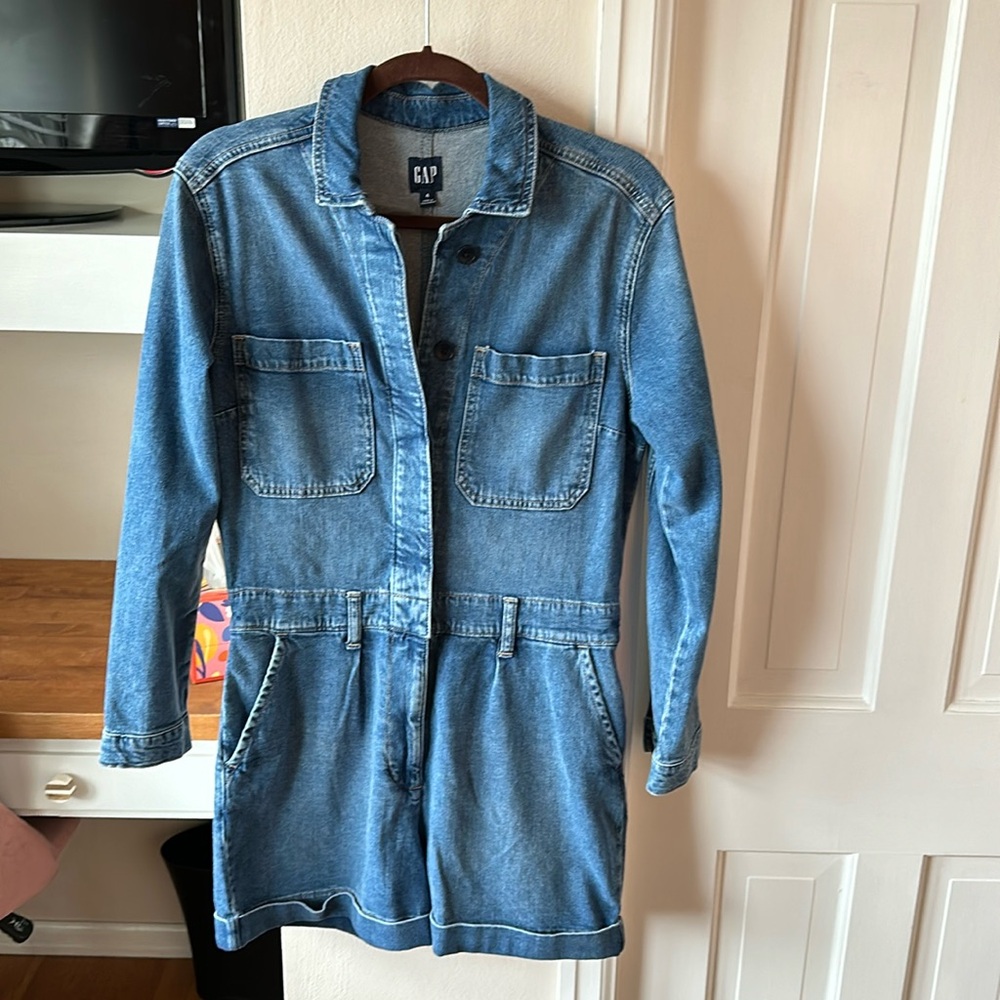 Gap long sleeve denim romper
